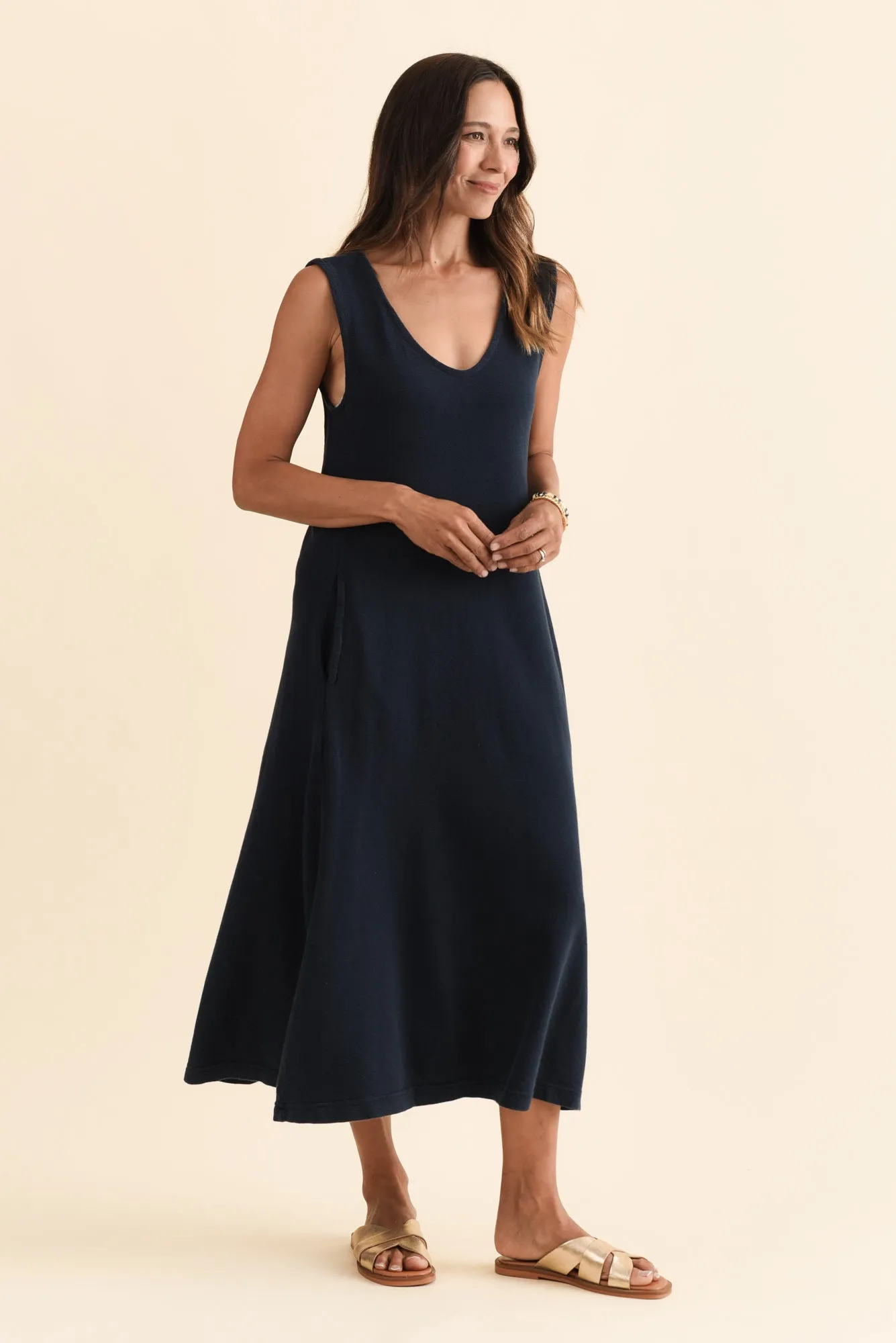 Aspen Navy Pocket Sleeveless Dress sold by Blue Bungalow product image thumbnail 3