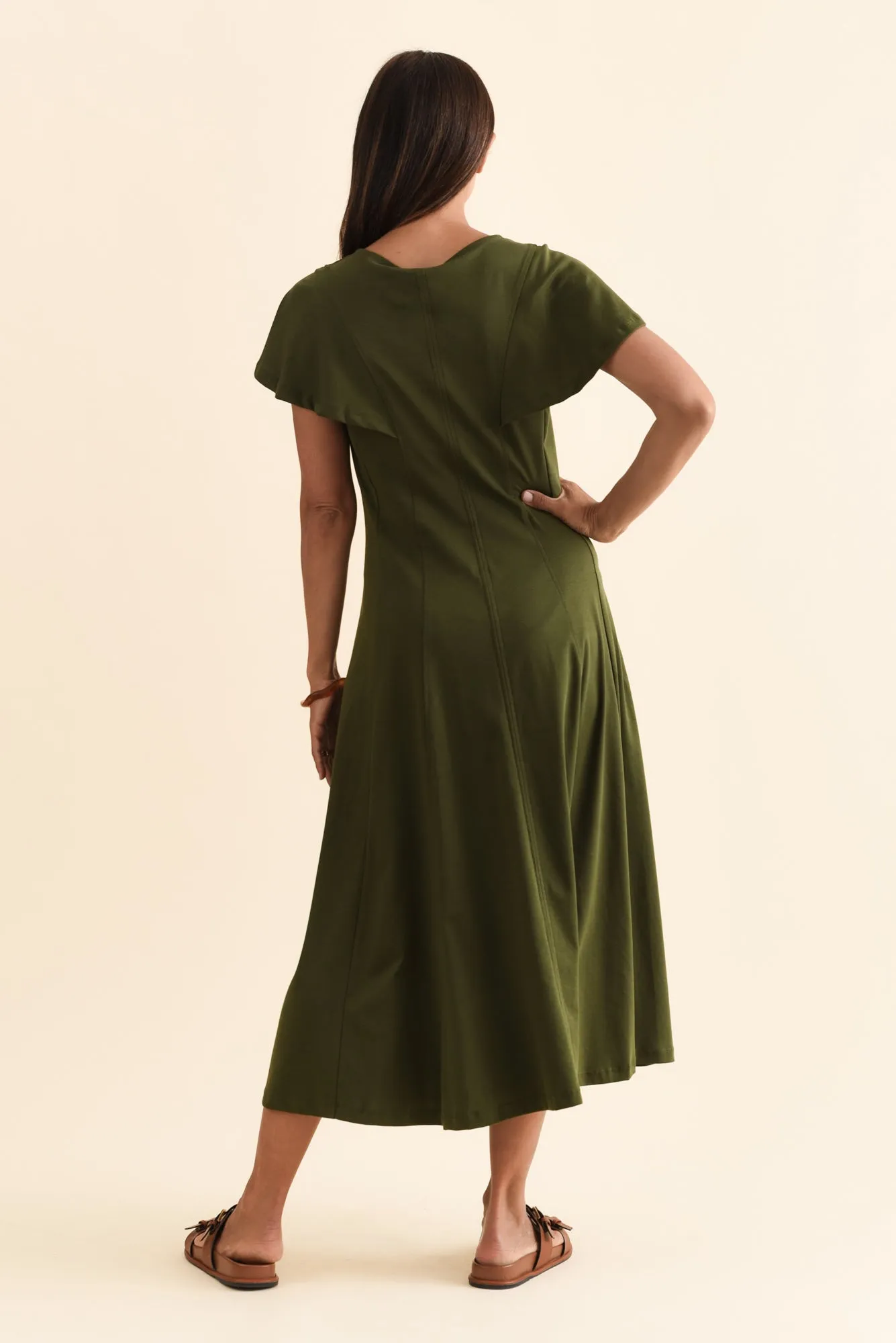 Grace Khaki Cotton Maxi Dress sold by Blue Bungalow product image thumbnail 4