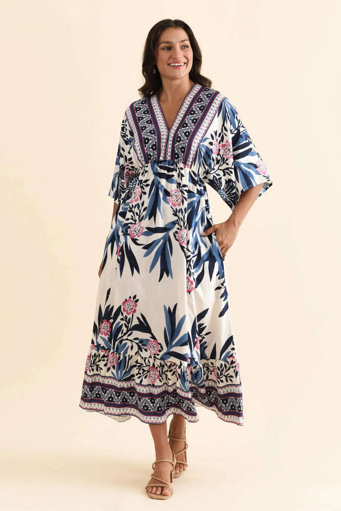 Hansel Blue Floral Maxi Dress sold by Blue Bungalow