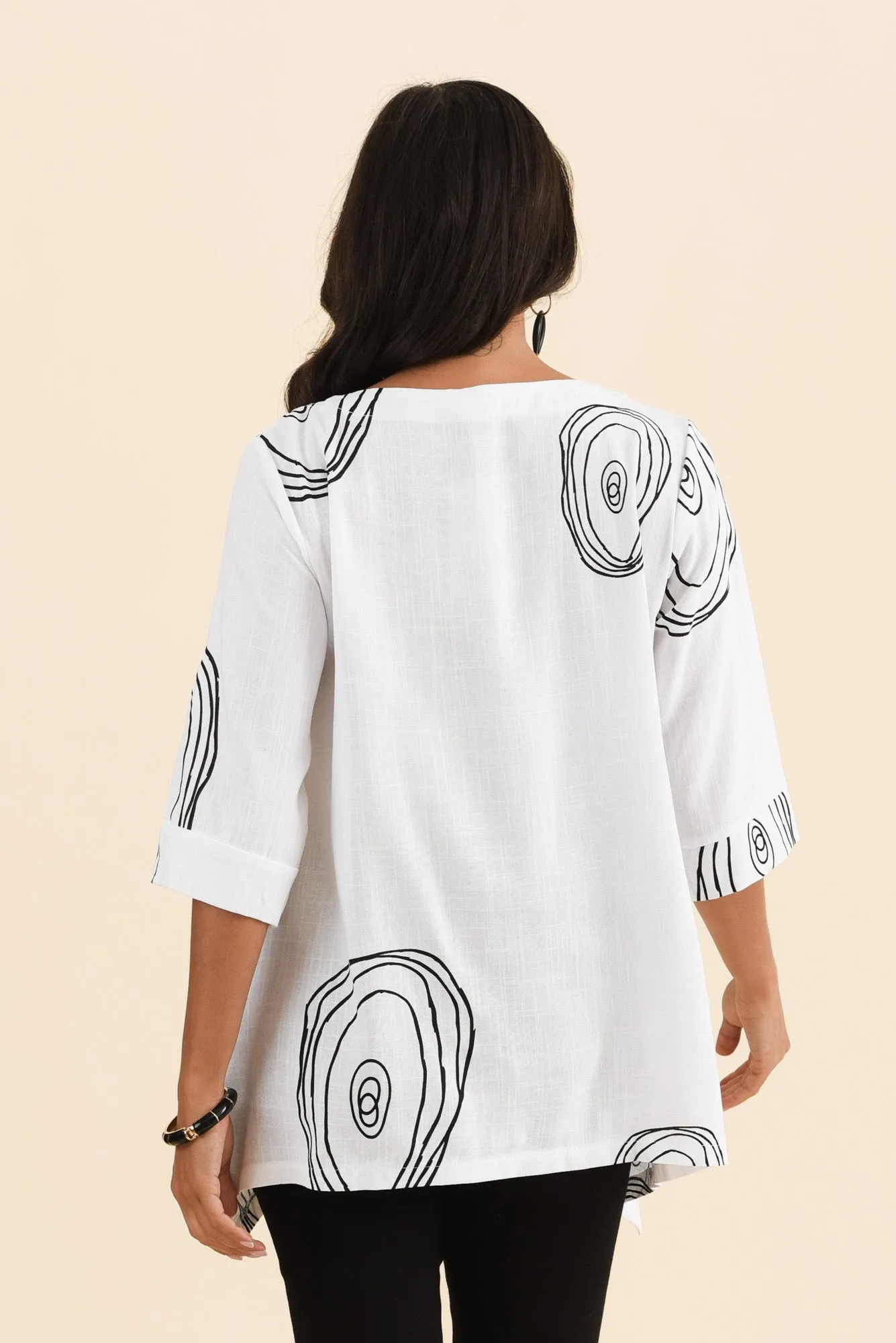 Anya White Circle Linen Cotton Top sold by Blue Bungalow product image thumbnail 4