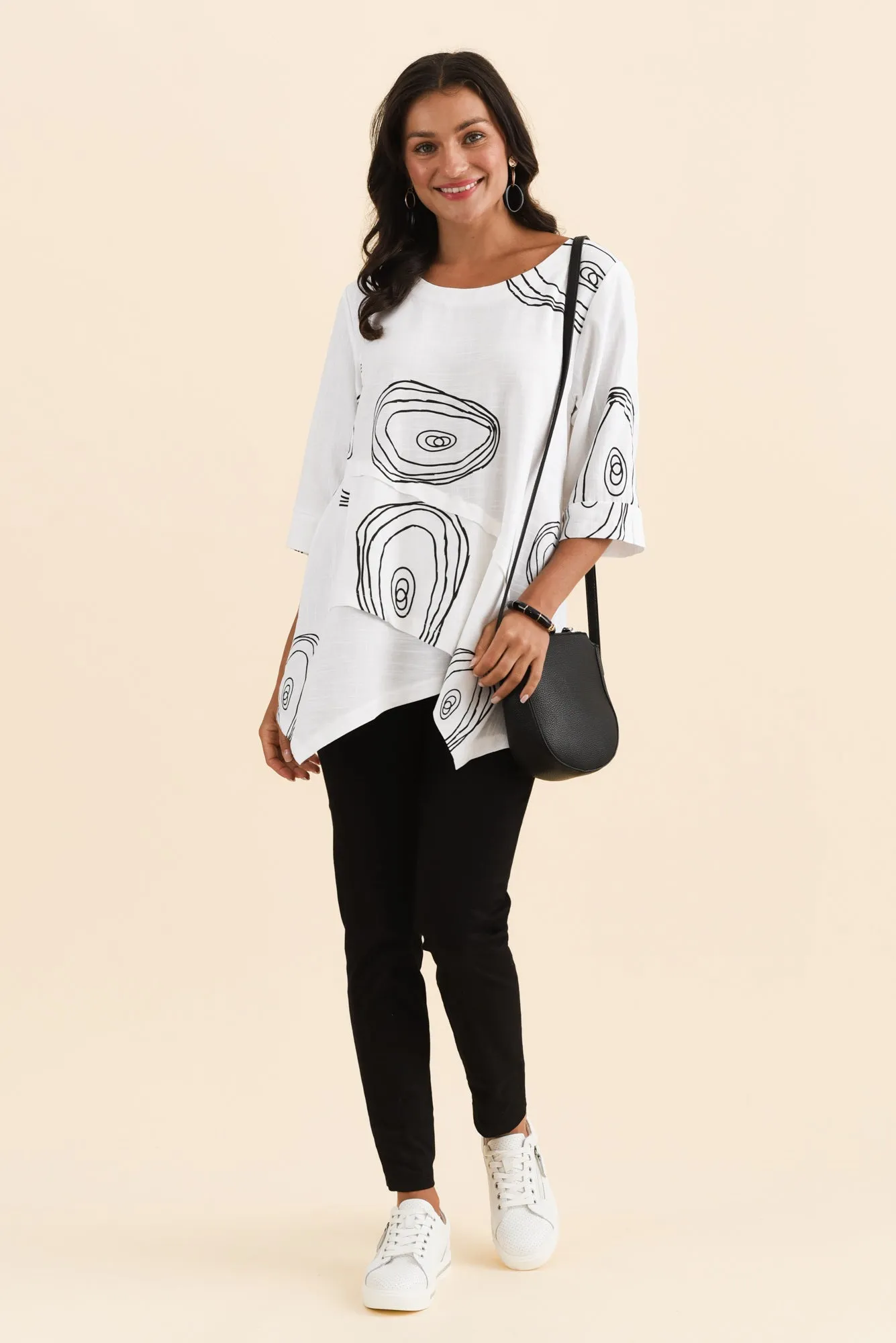 Anya White Circle Linen Cotton Top sold by Blue Bungalow product image thumbnail 2