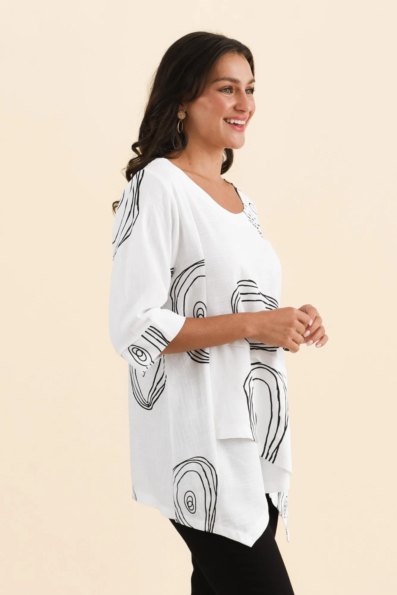 Anya White Circle Linen Cotton Top sold by Blue Bungalow product image thumbnail 3