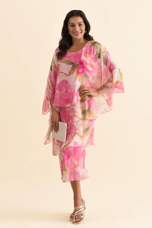 Jasmine Pink Garden Silk Layer Dress sold by Blue Bungalow