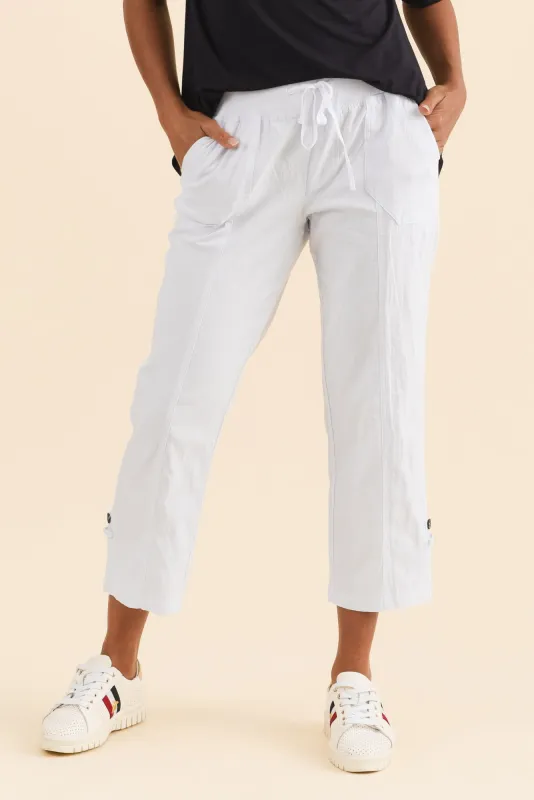 Lindsay White 7/8 Cargo Pants sold by Blue Bungalow