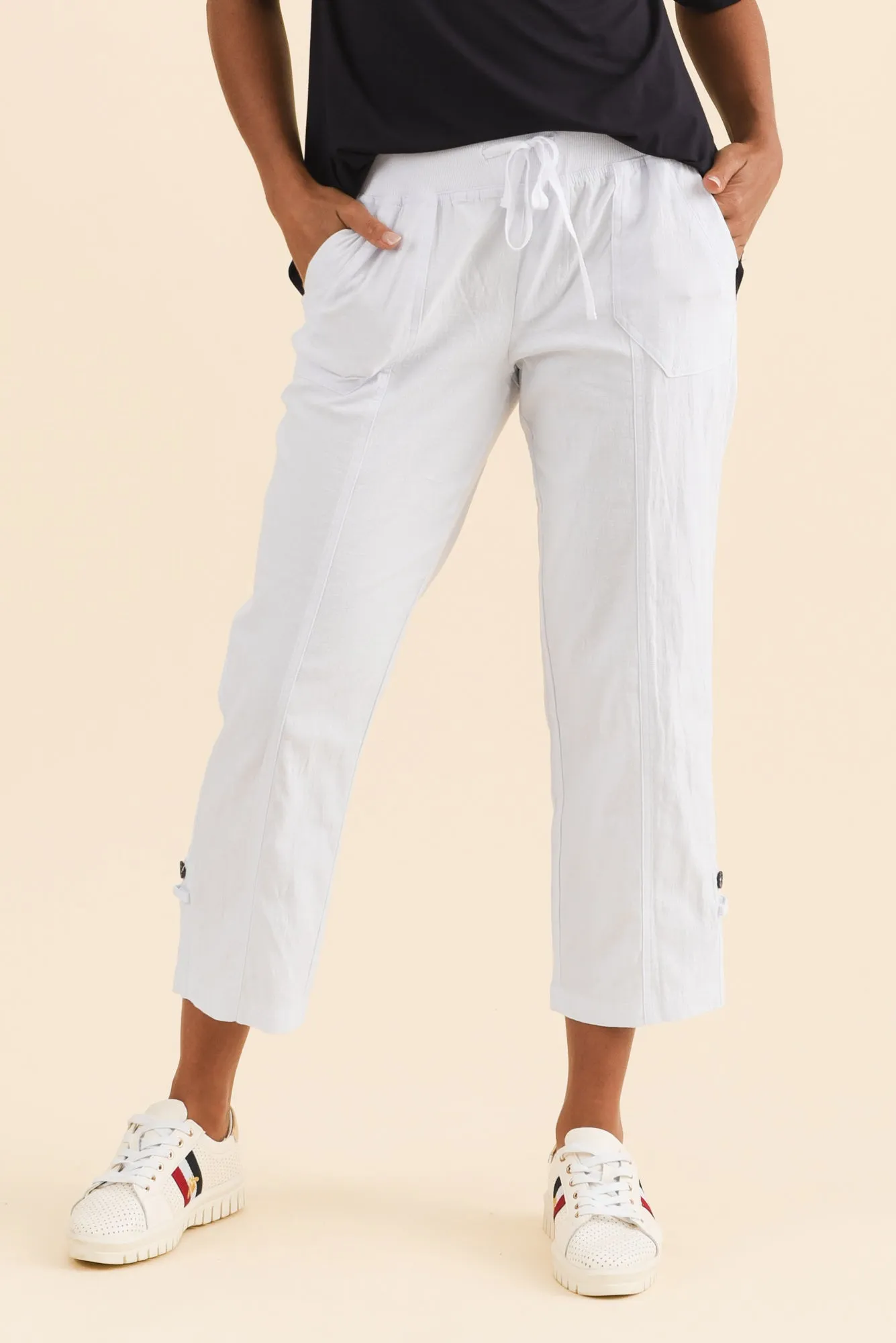 Lindsay White 7/8 Cargo Pants sold by Blue Bungalow