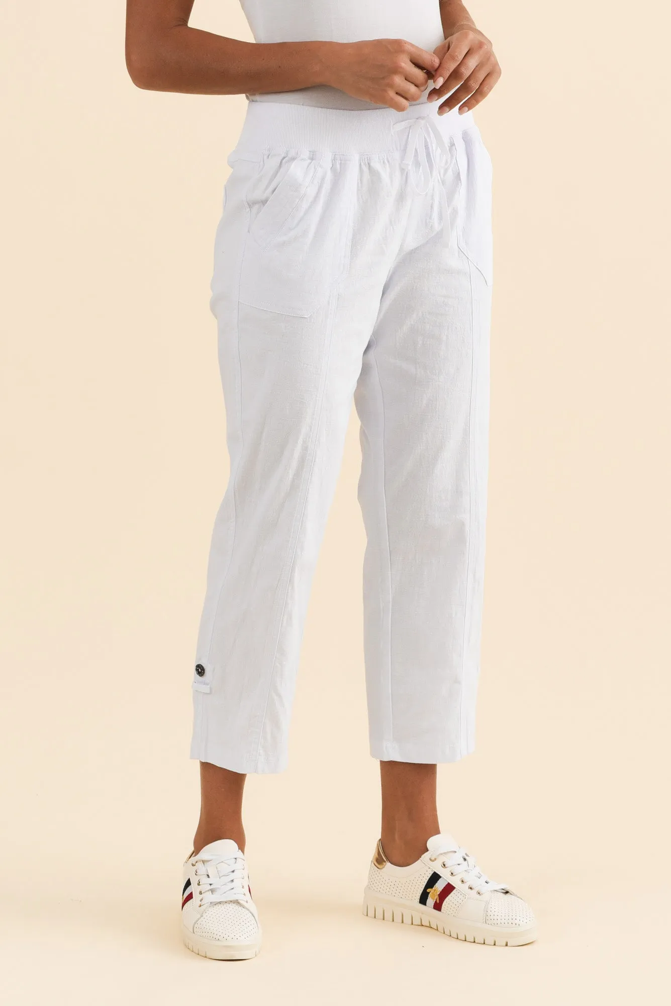 Lindsay White 7/8 Cargo Pants sold by Blue Bungalow product image thumbnail 3
