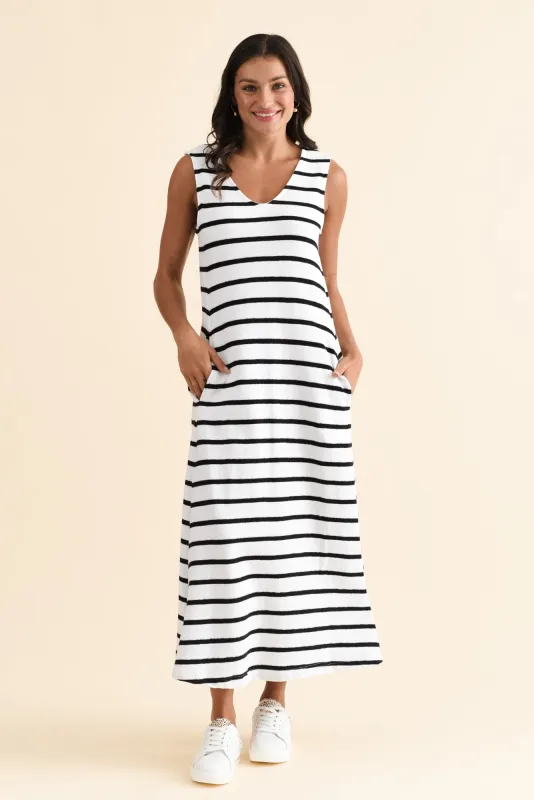 Aspen White Stripe Pocket Dress sold by Blue Bungalow