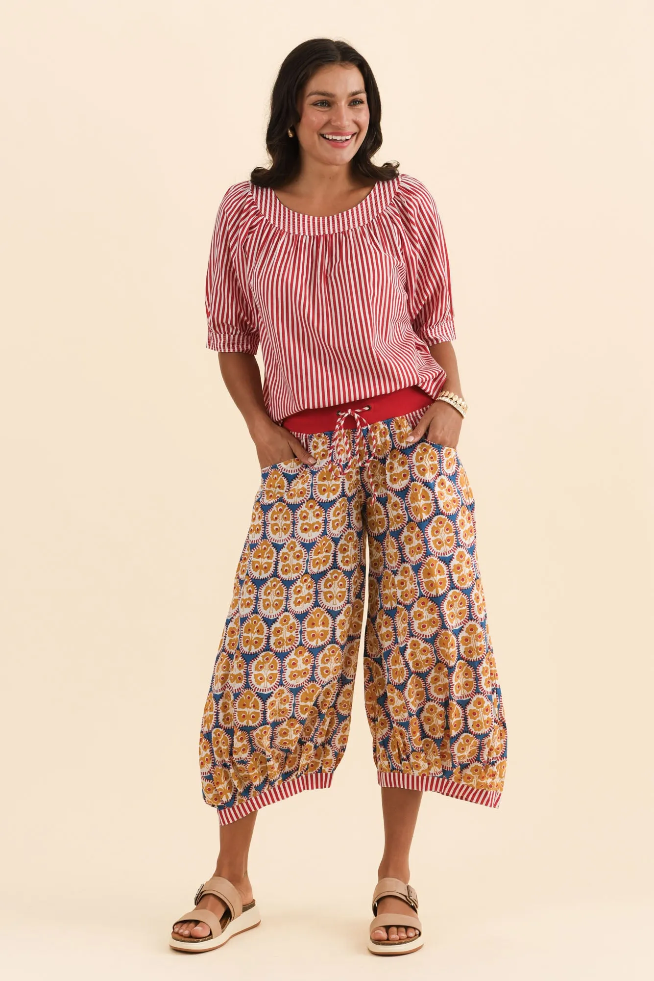 Marulla Yellow Bloom Cotton Pants sold by Blue Bungalow product image thumbnail 2