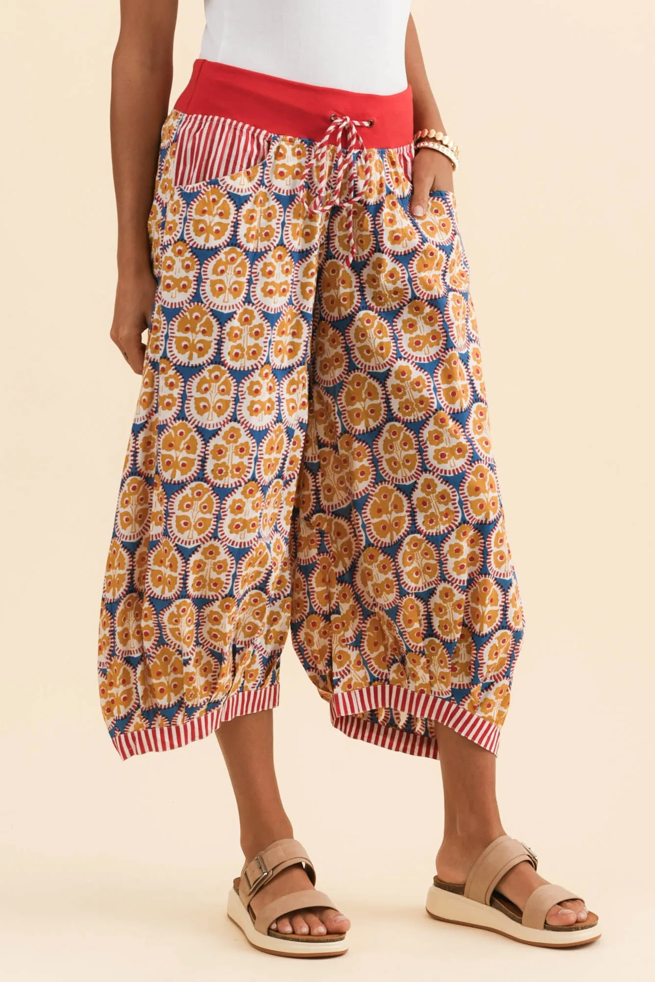 Marulla Yellow Bloom Cotton Pants sold by Blue Bungalow product image thumbnail 3