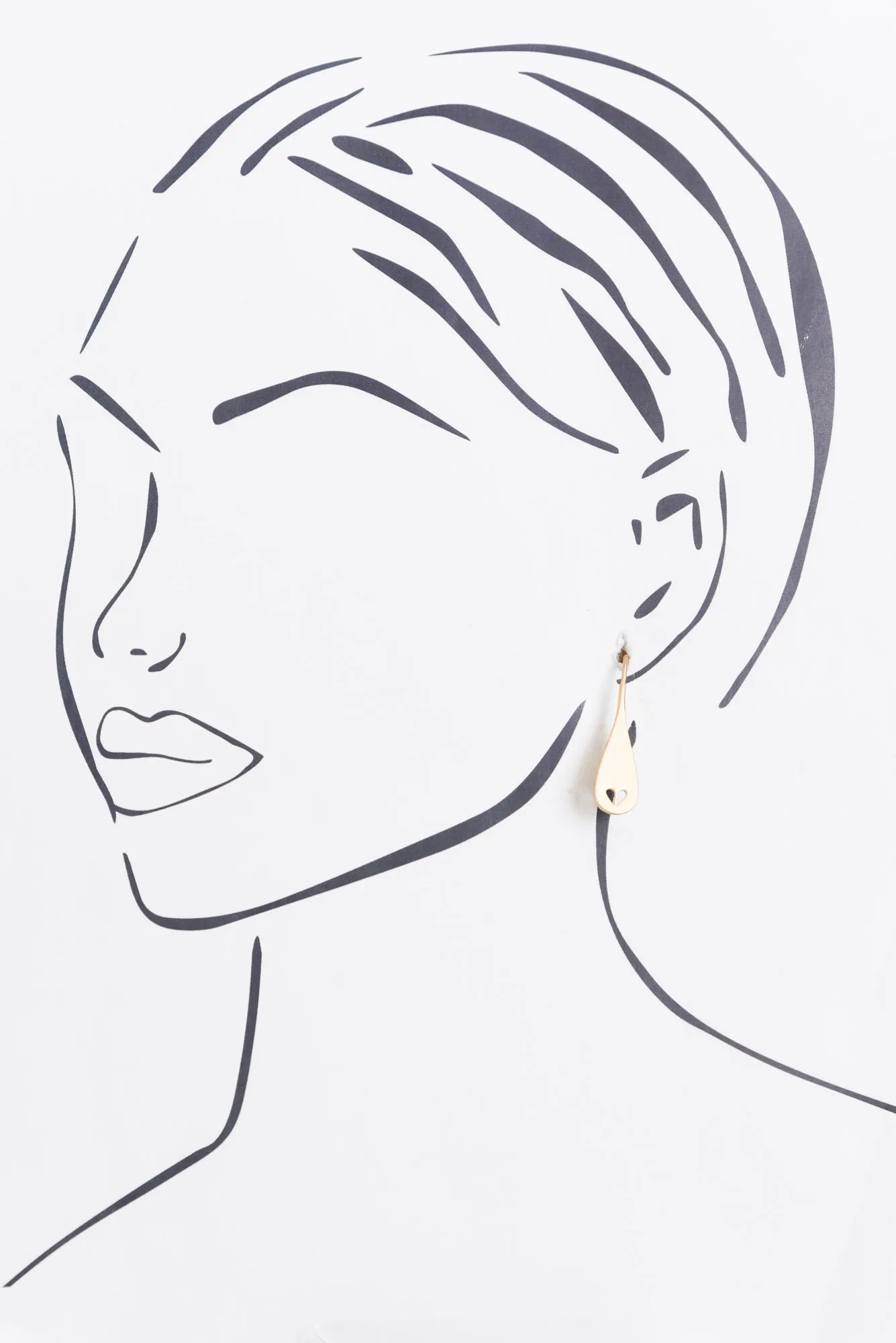 Delia Gold Heart Drop Earrings sold by Blue Bungalow product image thumbnail 2