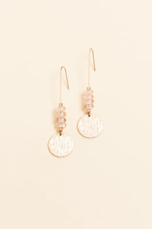 Demeter Pink Beaded Disc Earrings sold by Blue Bungalow