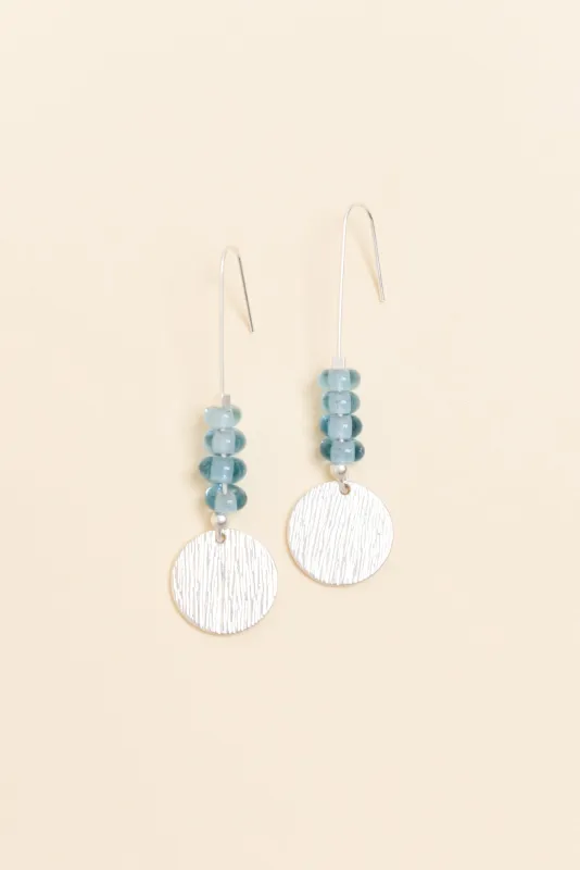 Demeter Blue Beaded Disc Earrings sold by Blue Bungalow