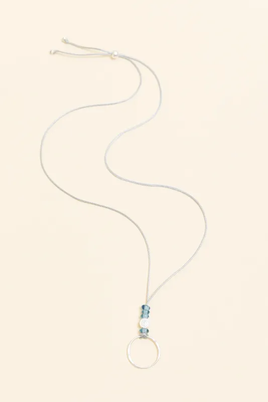 Missy Silver Beaded Ring Pendant Necklace sold by Blue Bungalow