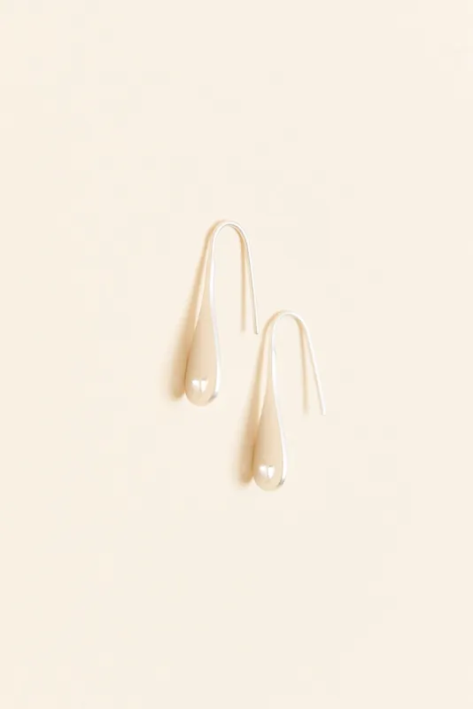 Delia Silver Heart Drop Earrings sold by Blue Bungalow