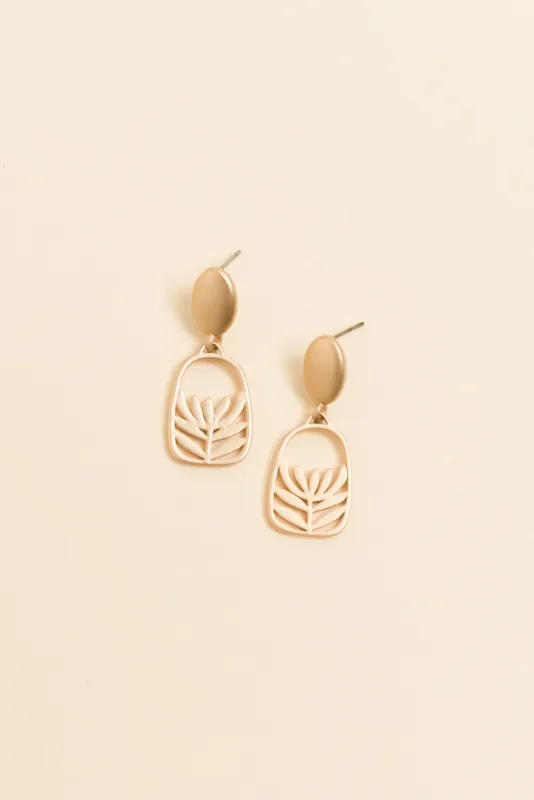 Grace Gold Flower Drop Earrings sold by Blue Bungalow