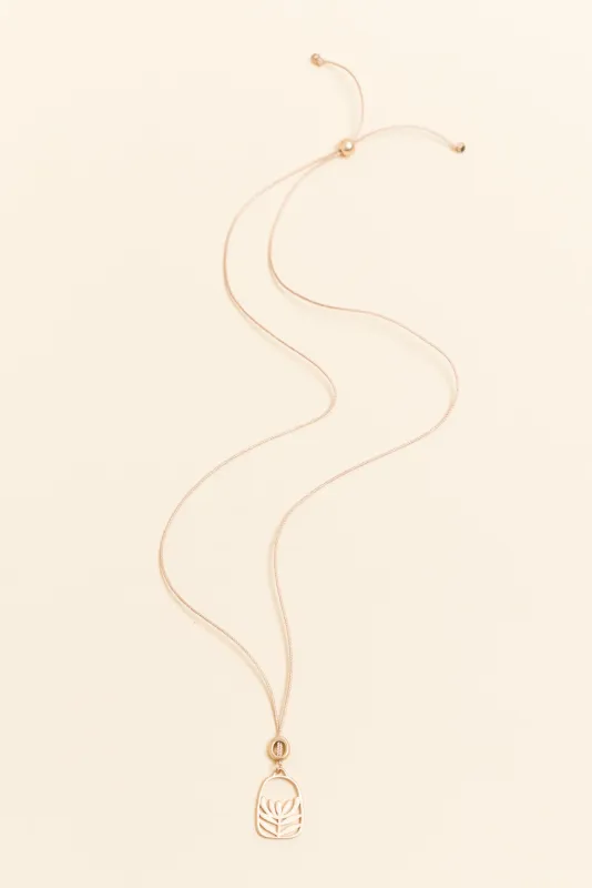 Diva Gold Flower Pendant Necklace sold by Blue Bungalow