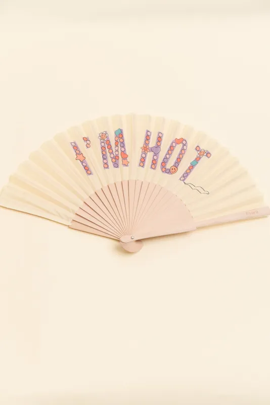 I'm Hot Purple Beaded Hand Fan sold by Blue Bungalow