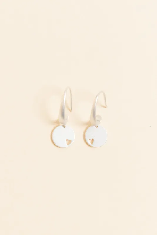 Euphoria Silver Disc Hoop Earrings sold by Blue Bungalow