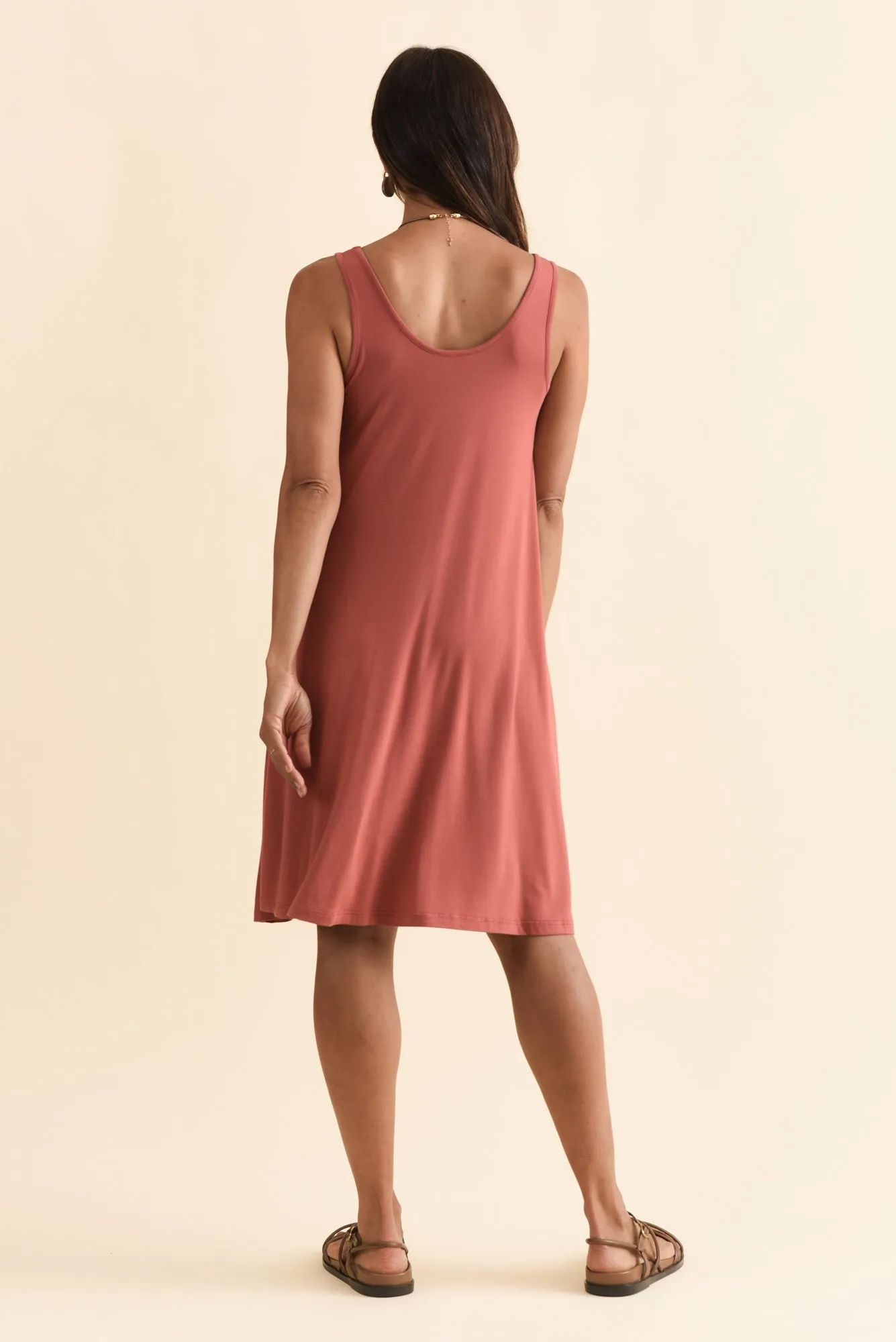 Tashi Rust Bamboo Swing Dress sold by Blue Bungalow product image thumbnail 4