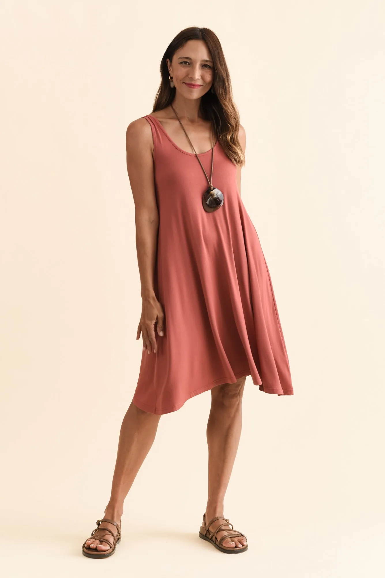 Tashi Rust Bamboo Swing Dress sold by Blue Bungalow product image thumbnail 2