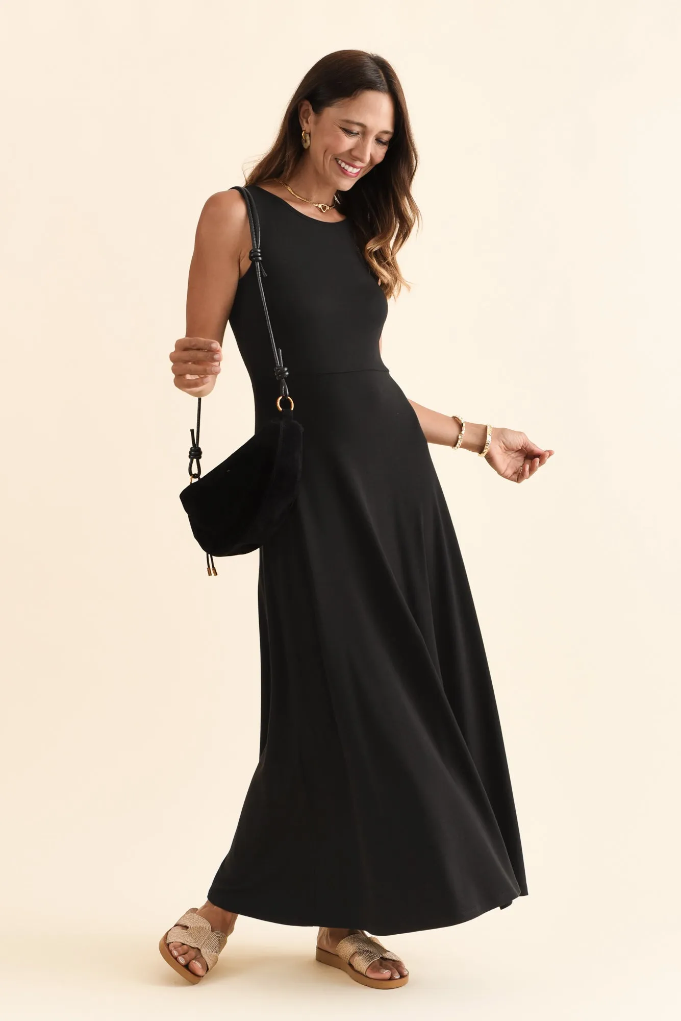 Charlotte Black Bamboo Maxi Dress sold by Blue Bungalow product image thumbnail 2