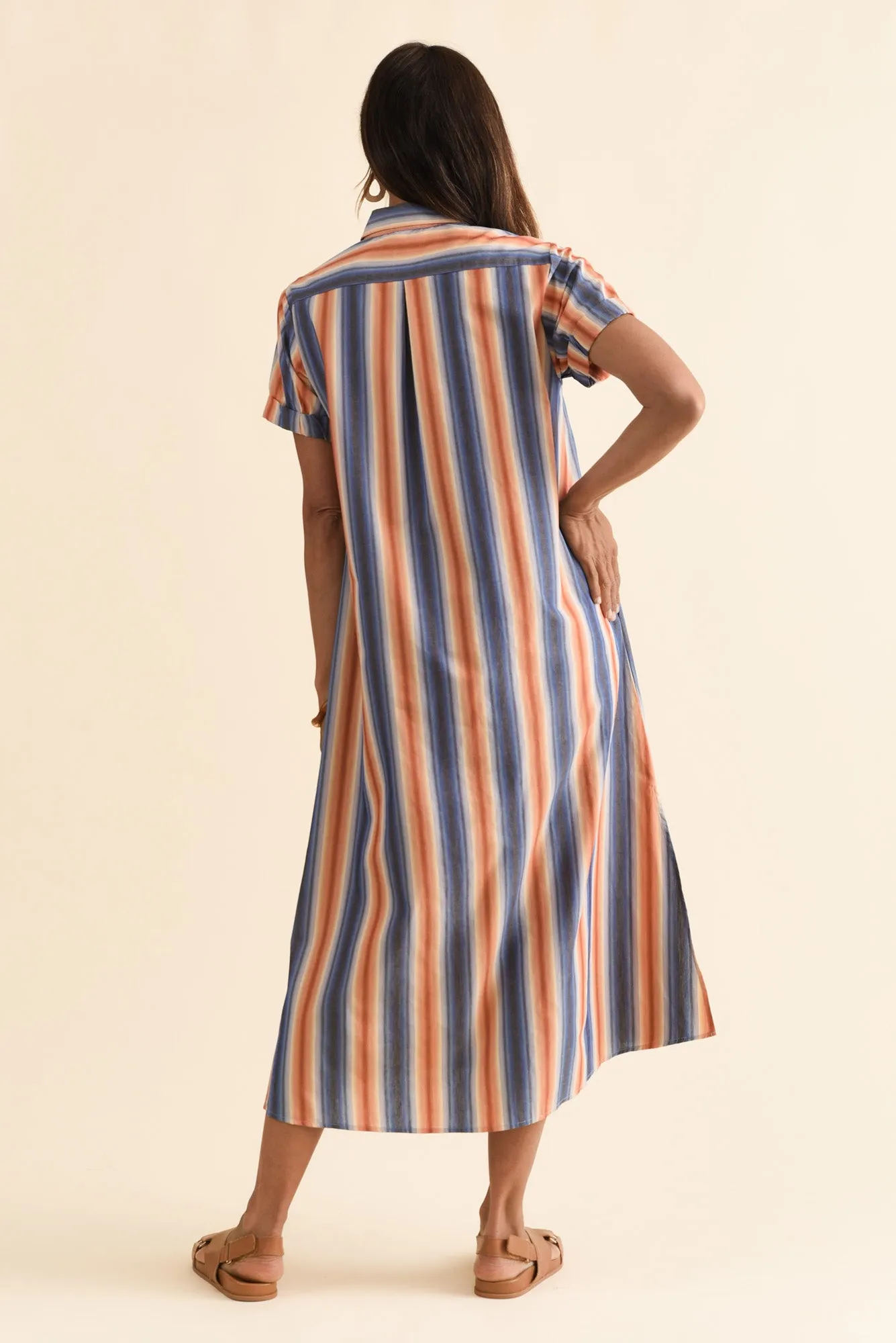 Deirdre Blue Stripe Cotton Tie Dress sold by Blue Bungalow product image thumbnail 5