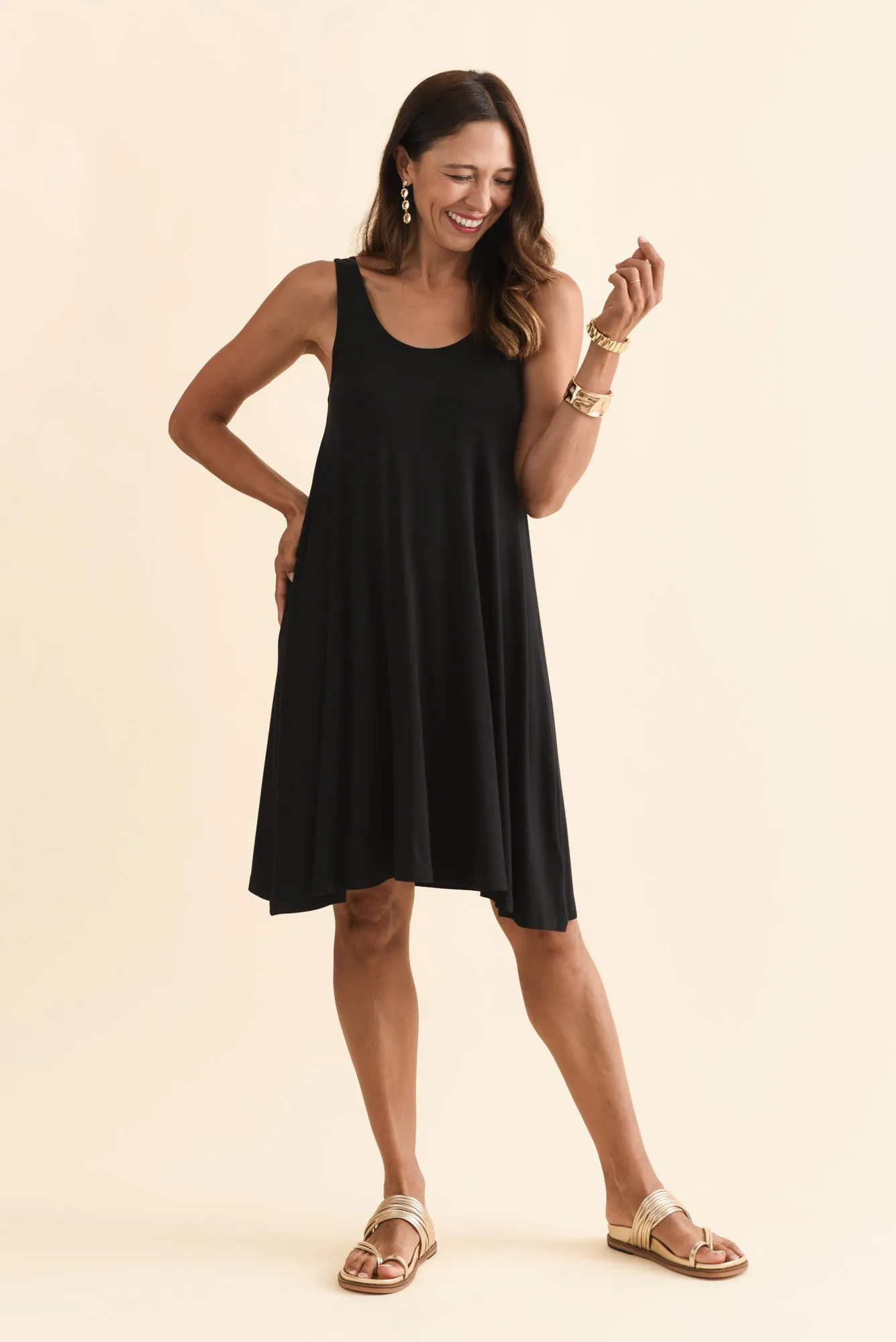 Tashi Black Bamboo Swing Dress sold by Blue Bungalow product image thumbnail 2