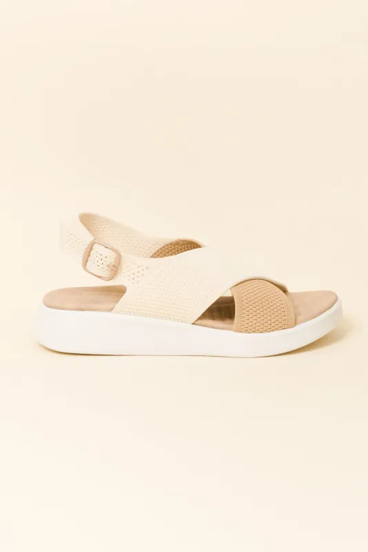 Bogota Cream Knit Platform Sandal sold by Blue Bungalow