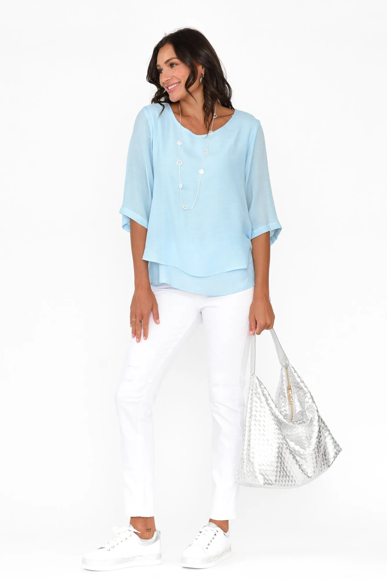 Liora Blue Layered Top sold by Blue Bungalow product image thumbnail 3
