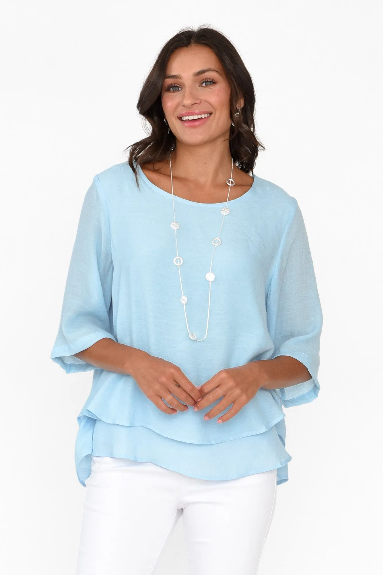 Liora Blue Layered Top sold by Blue Bungalow product image thumbnail 2