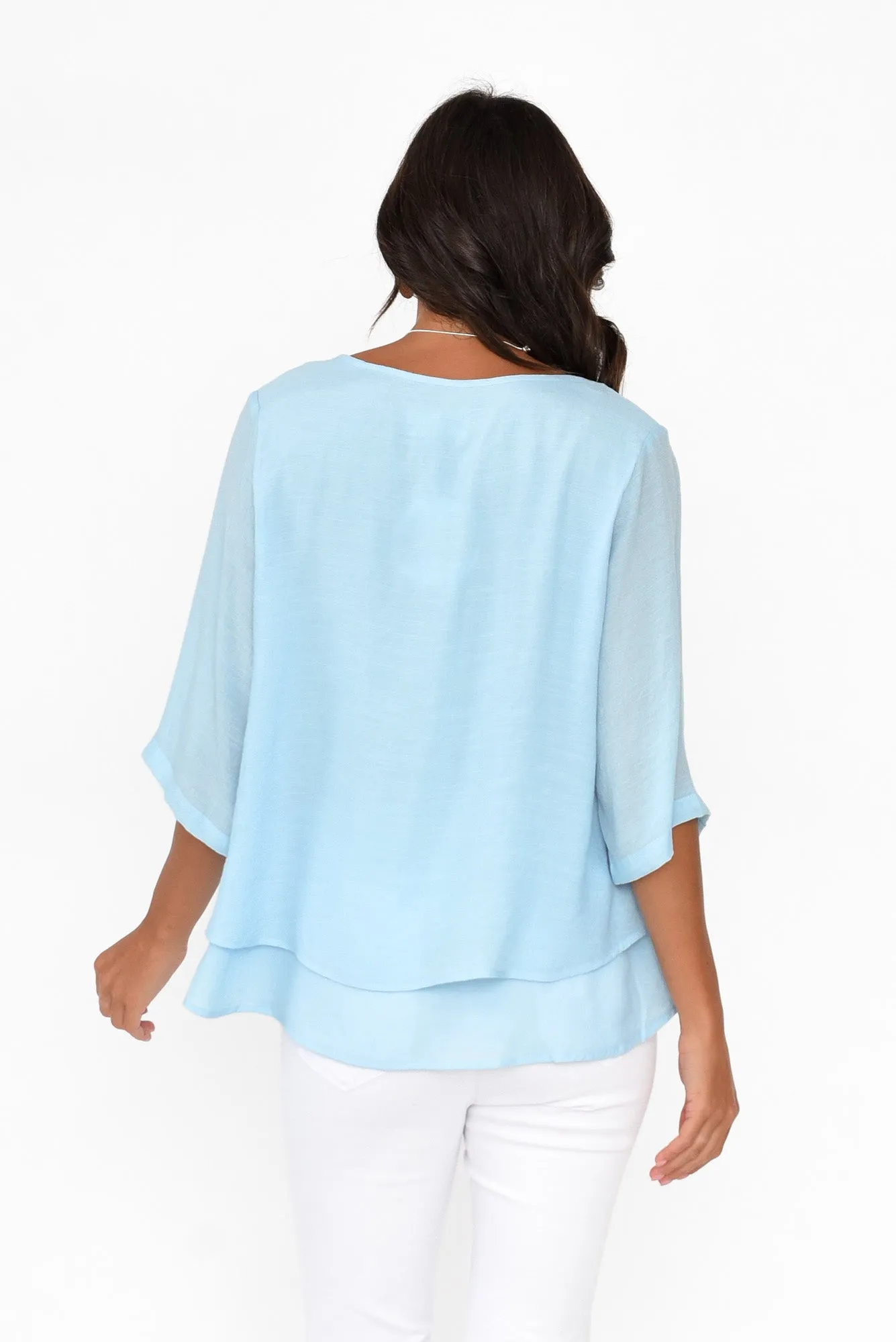 Liora Blue Layered Top sold by Blue Bungalow product image thumbnail 5