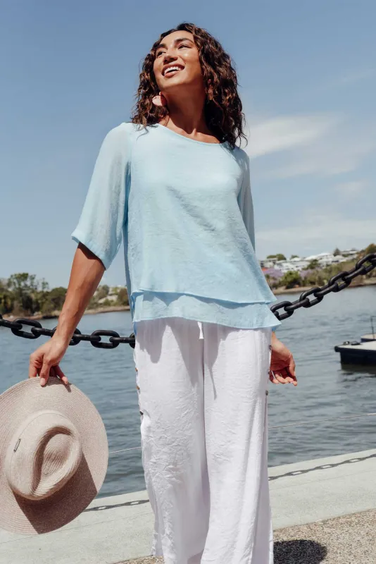 Liora Blue Layered Top sold by Blue Bungalow