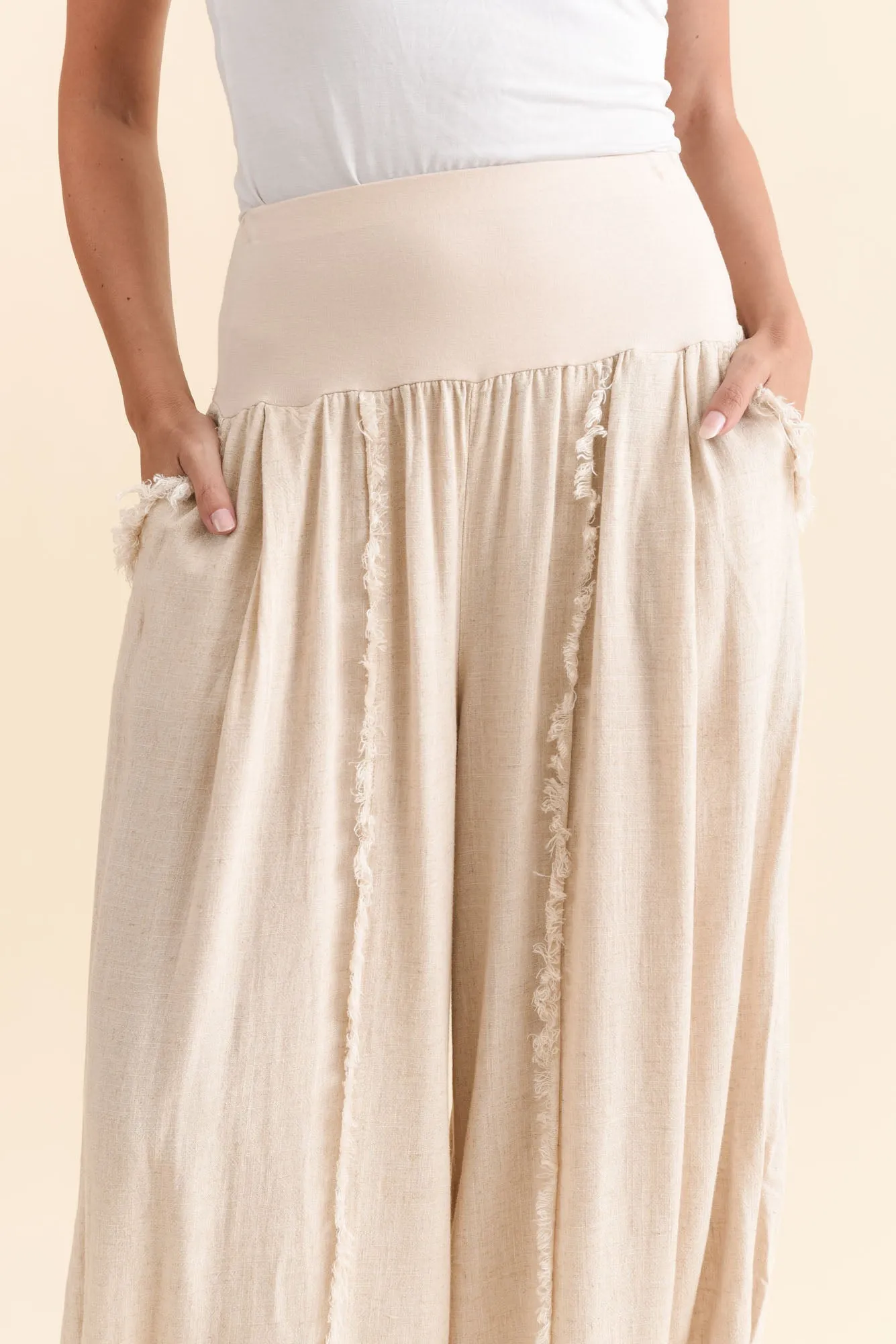Dream Beige Wide Leg Pants sold by Blue Bungalow product image thumbnail 5