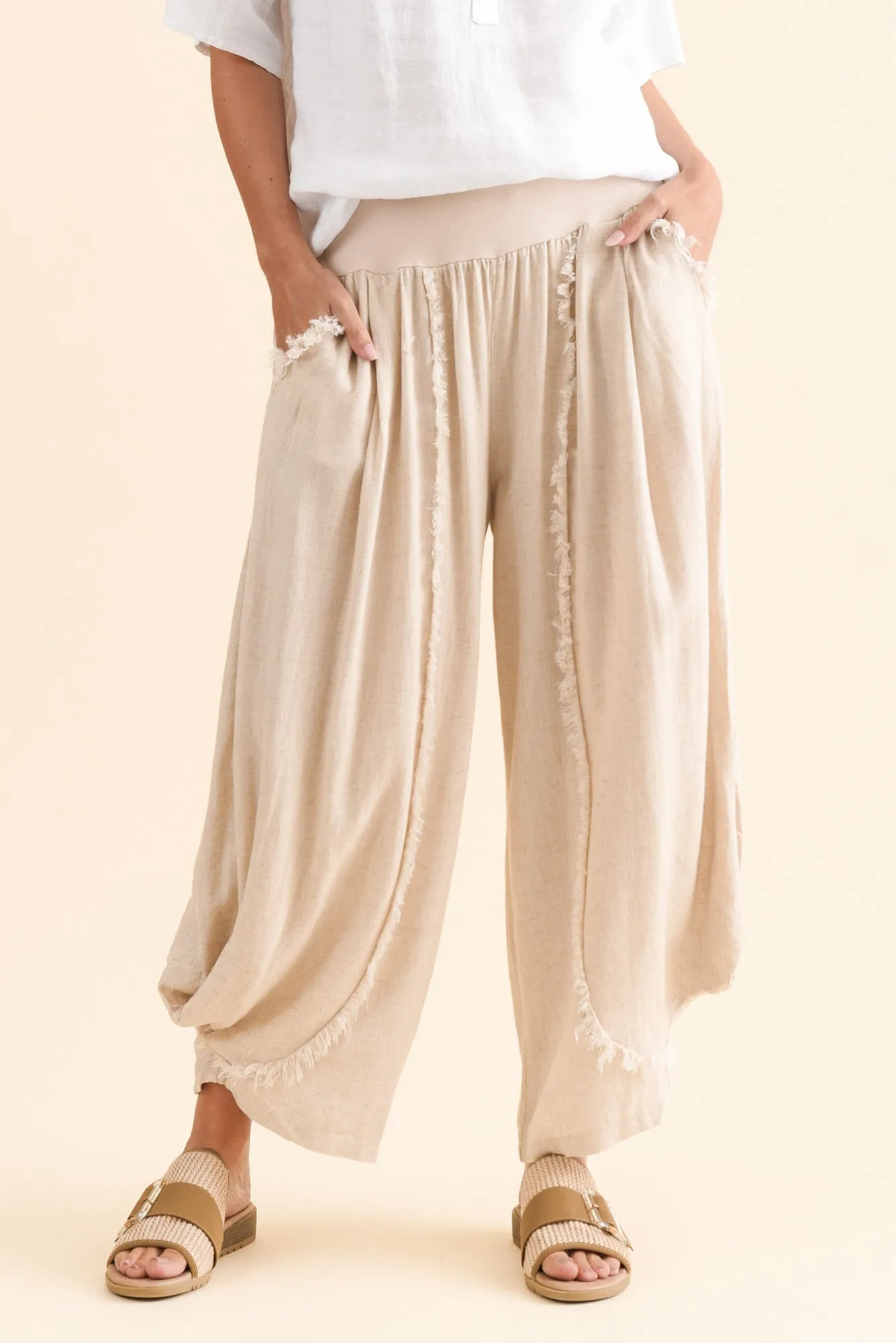 Dream Beige Wide Leg Pants sold by Blue Bungalow