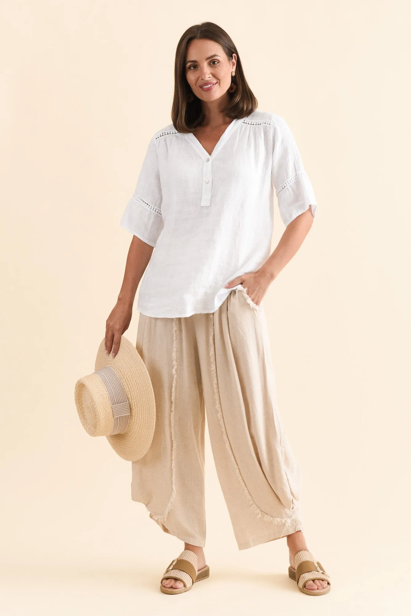 Dream Beige Wide Leg Pants sold by Blue Bungalow product image thumbnail 2