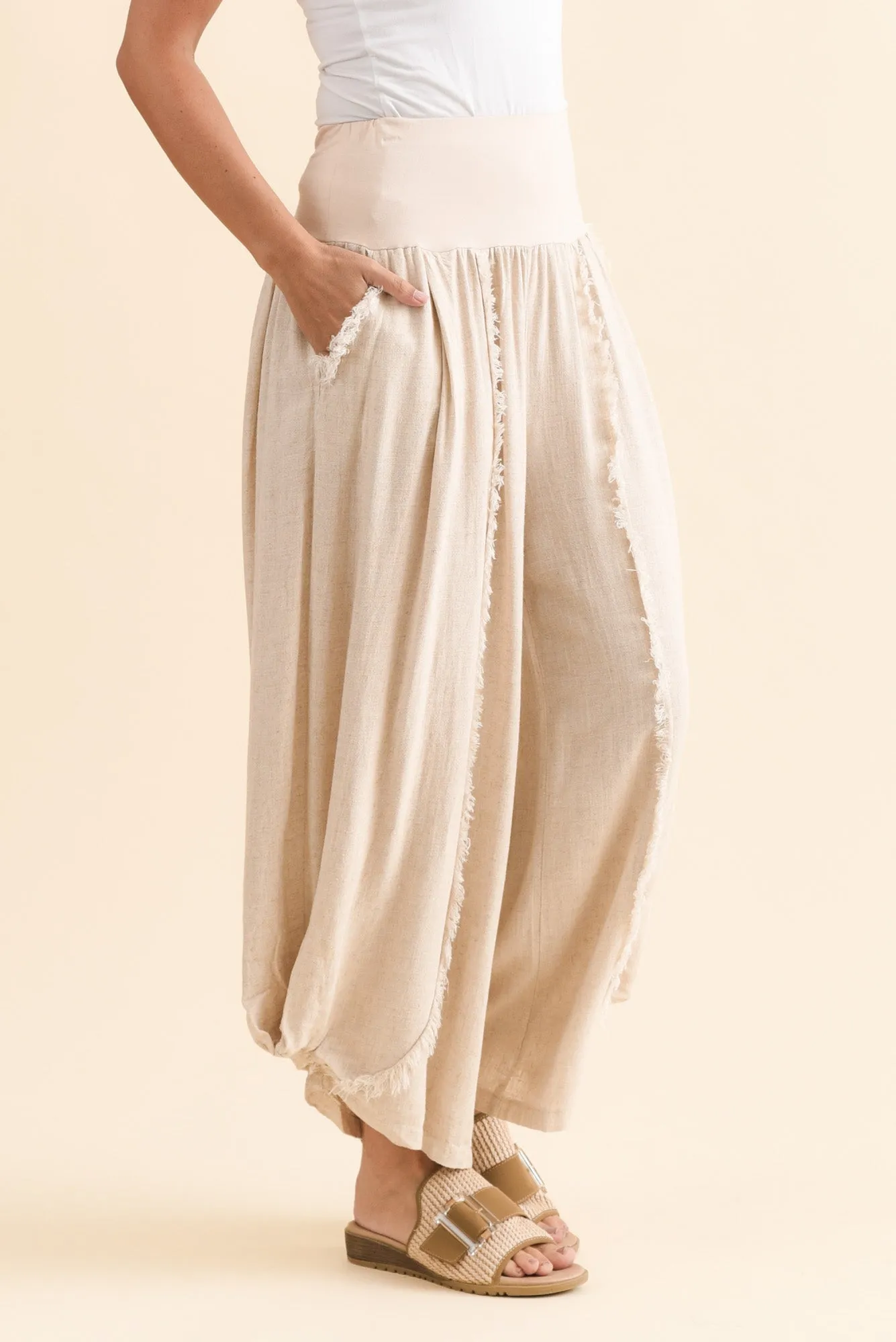 Dream Beige Wide Leg Pants sold by Blue Bungalow product image thumbnail 3