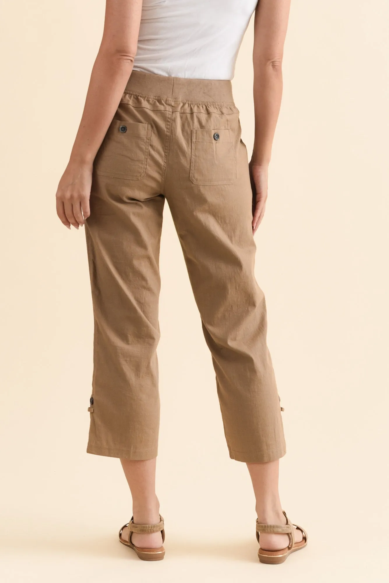 Lindsay Taupe 7/8 Cargo Pants sold by Blue Bungalow product image thumbnail 4