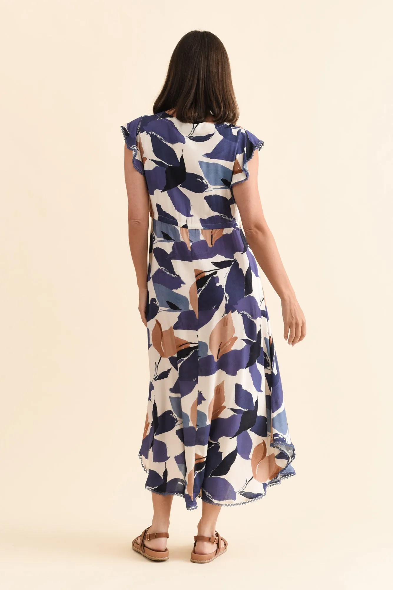 Libby Blue Leaf Midi Dress sold by Blue Bungalow product image thumbnail 4