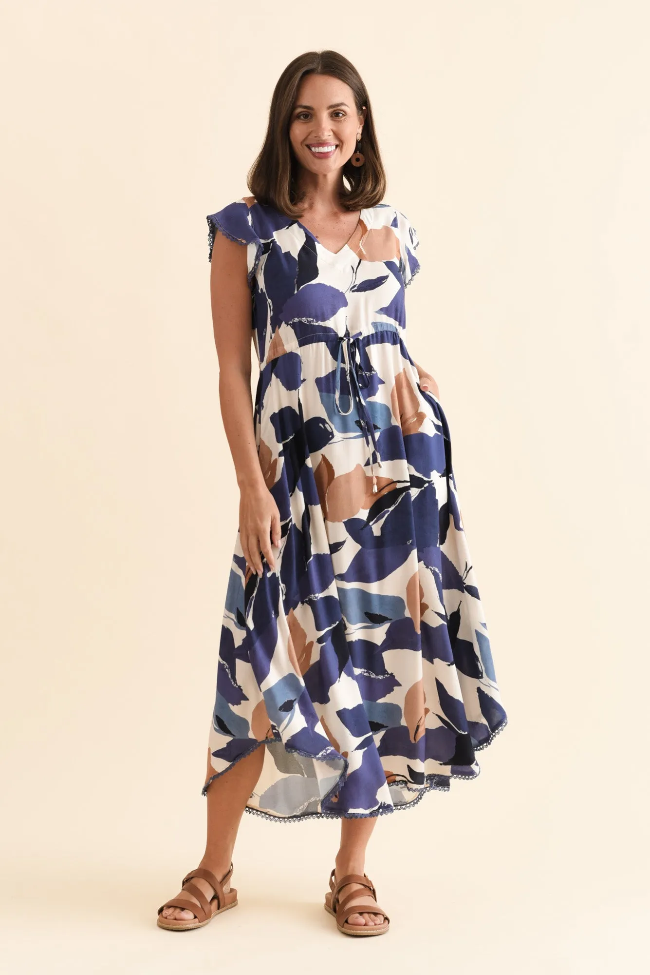 Libby Blue Leaf Midi Dress sold by Blue Bungalow product image thumbnail 2