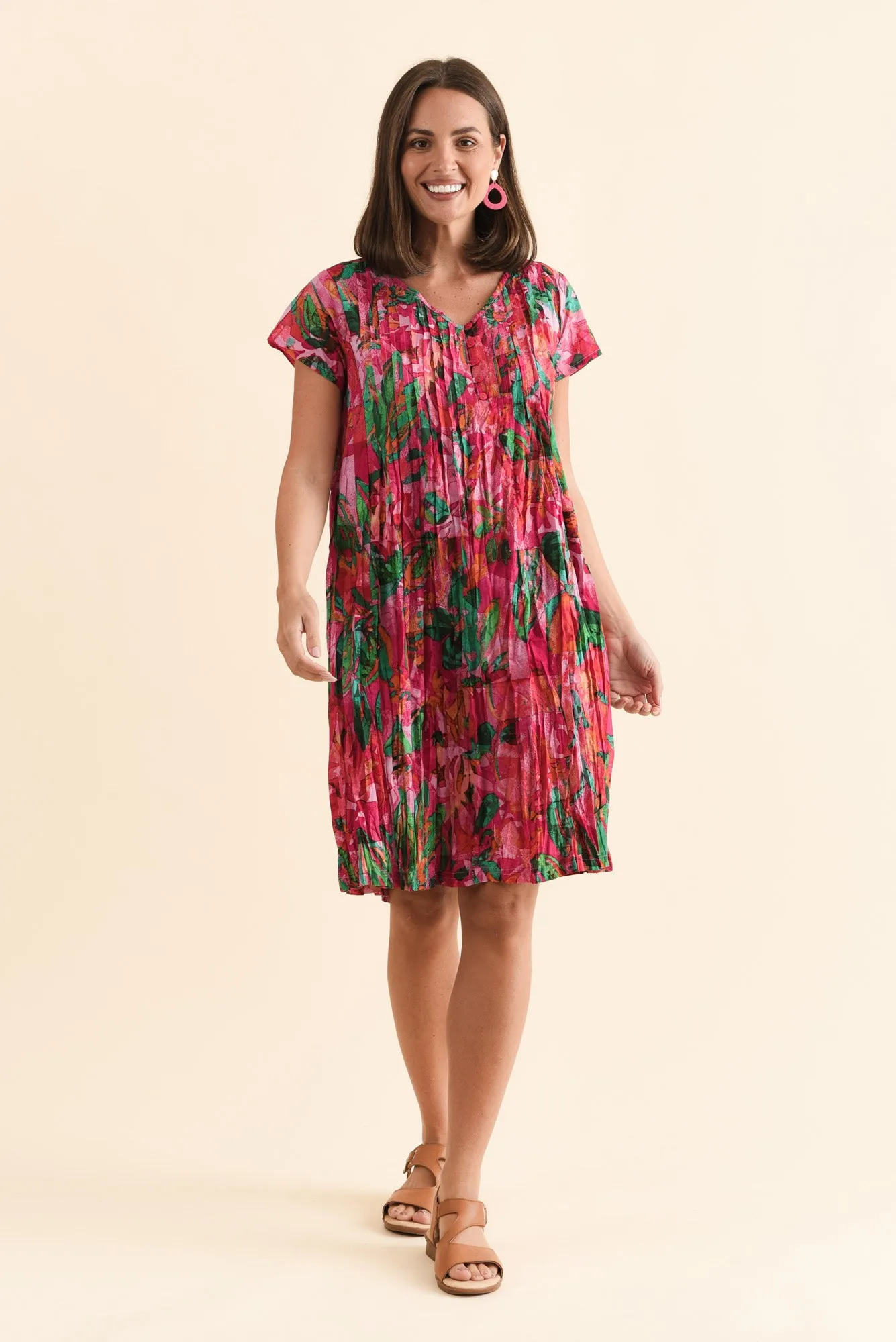 Eldora Pink Garden Organic Cotton Dress sold by Blue Bungalow