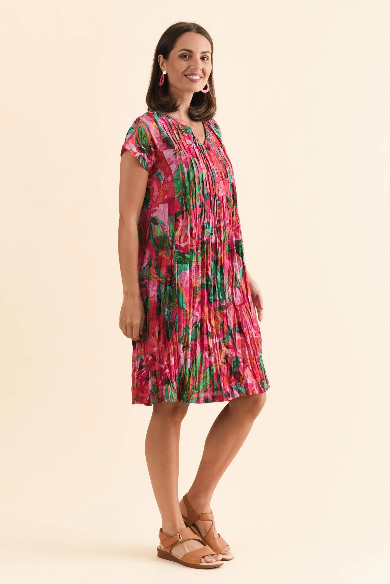 Eldora Pink Garden Organic Cotton Dress sold by Blue Bungalow product image thumbnail 3