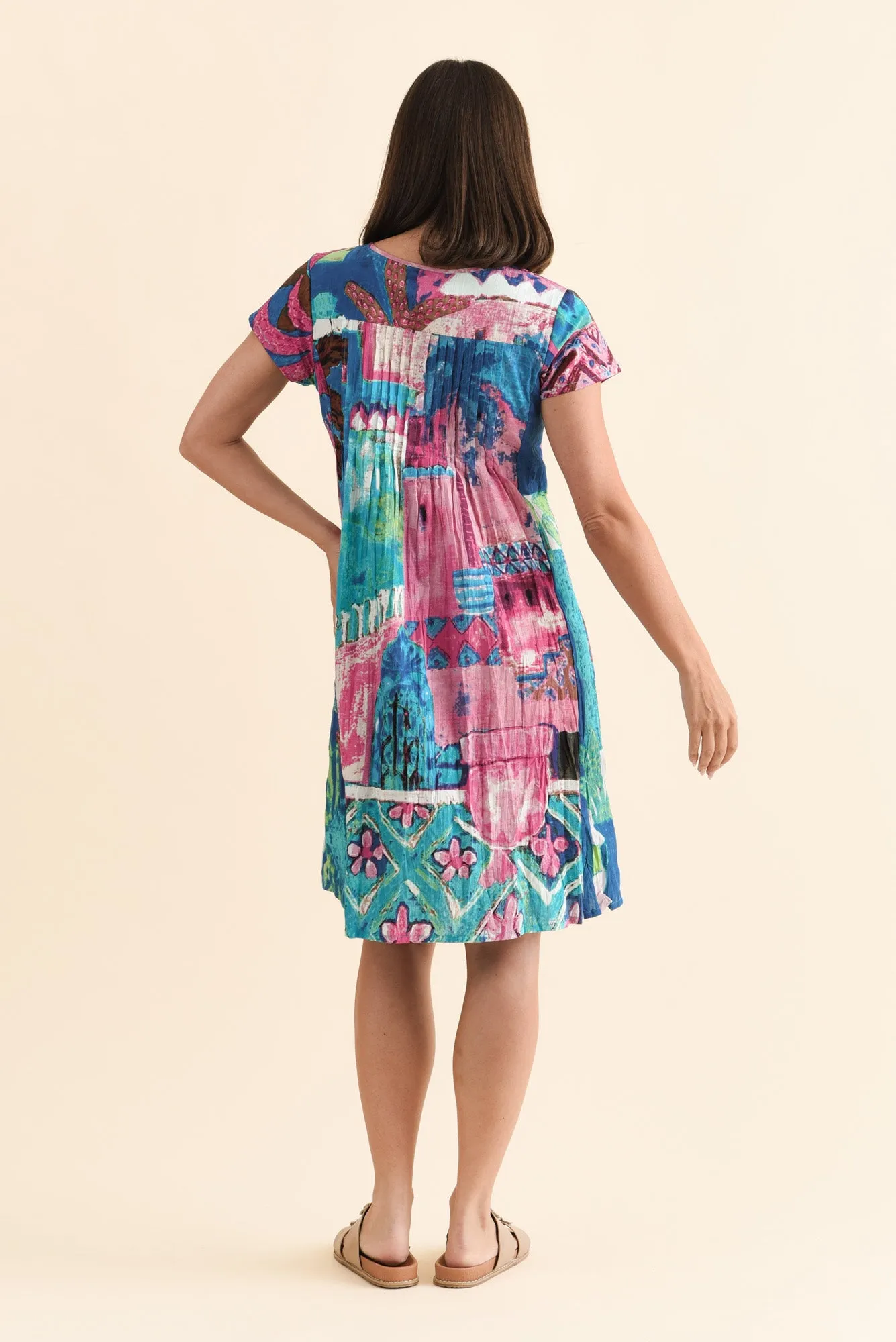 Mekeisha Blue Floral Organic Cotton Dress sold by Blue Bungalow product image thumbnail 4
