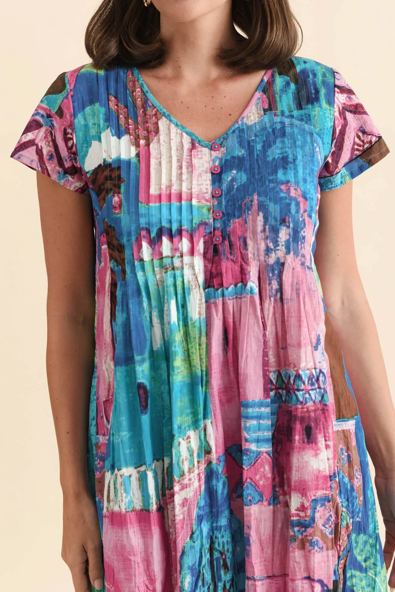 Mekeisha Blue Floral Organic Cotton Dress sold by Blue Bungalow product image thumbnail 5