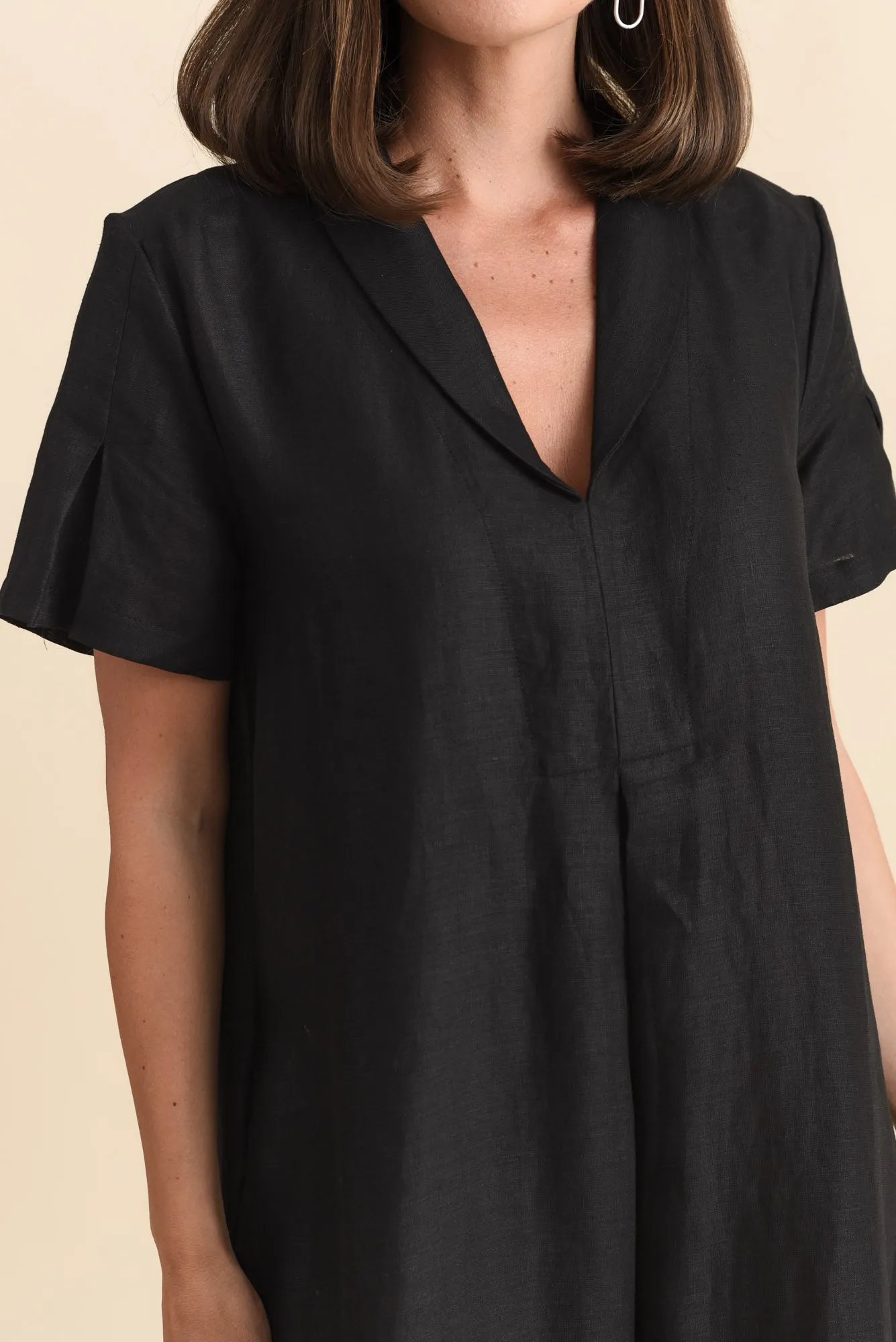 Miranda Black Linen Collared Dress sold by Blue Bungalow product image thumbnail 5