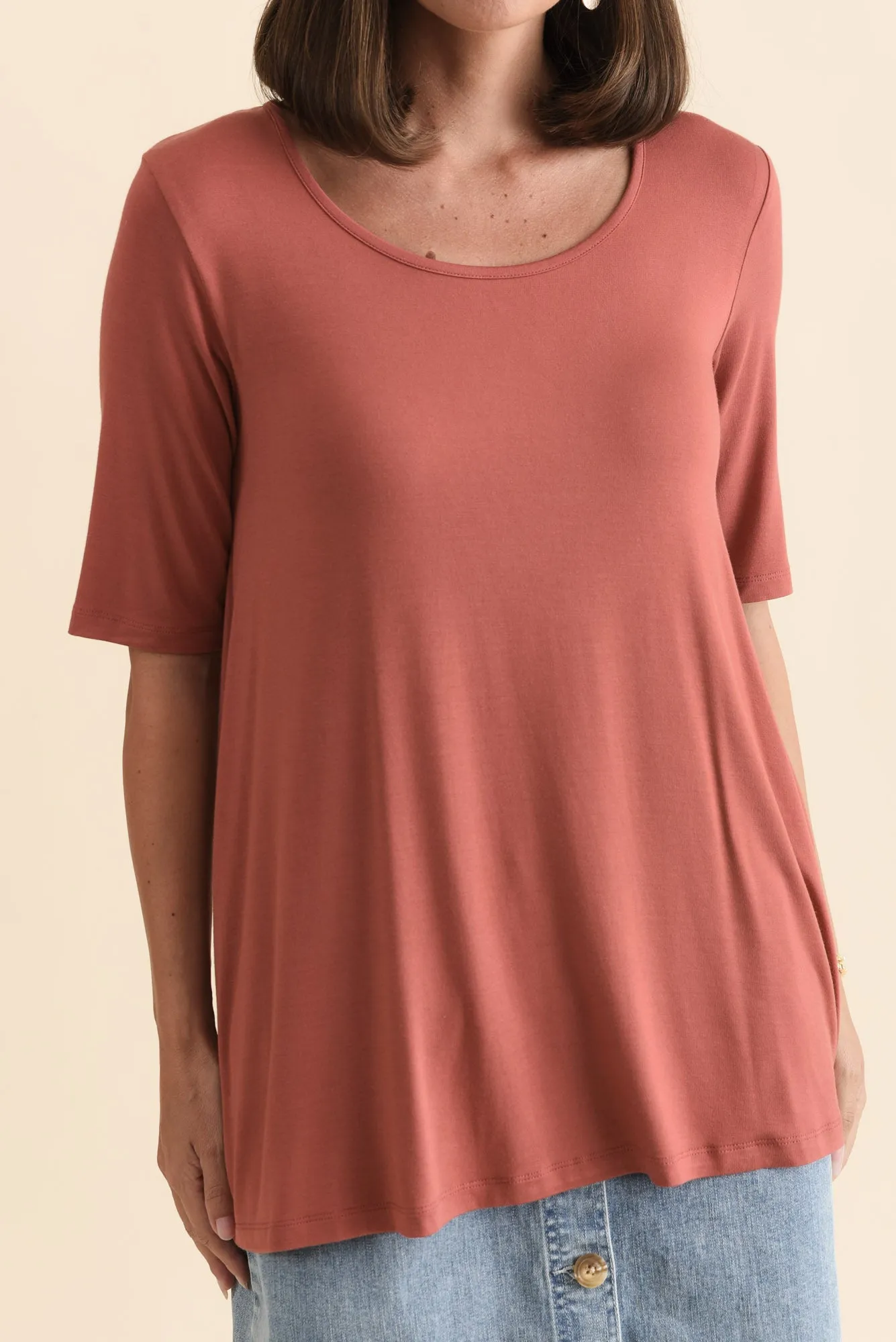 Carter Rust Bamboo Tunic Top sold by Blue Bungalow product image thumbnail 5