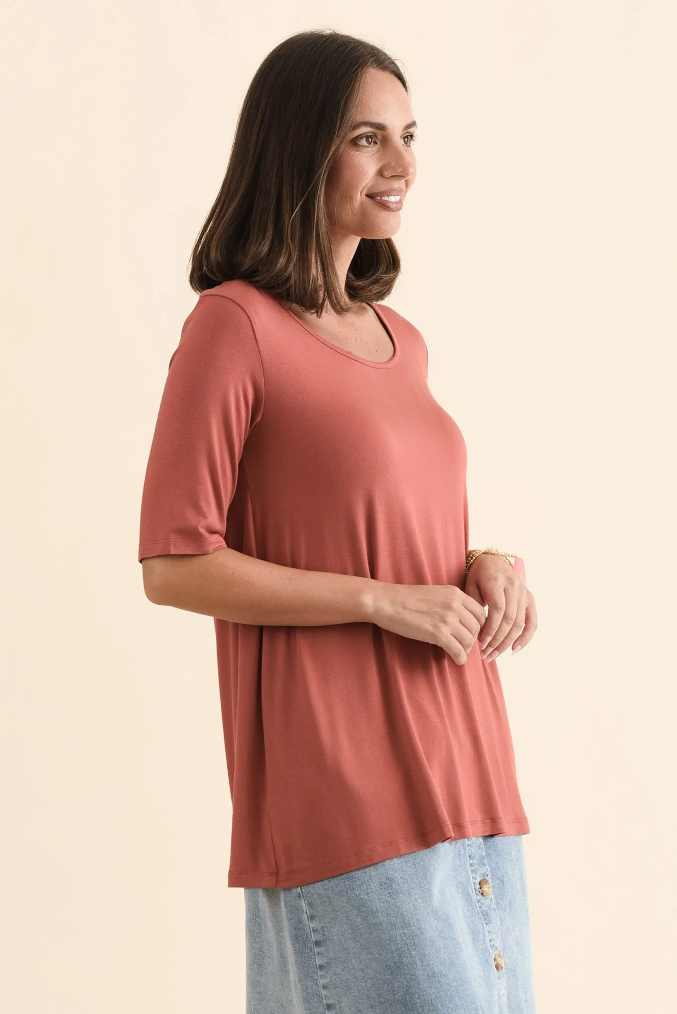 Carter Rust Bamboo Tunic Top sold by Blue Bungalow product image thumbnail 3