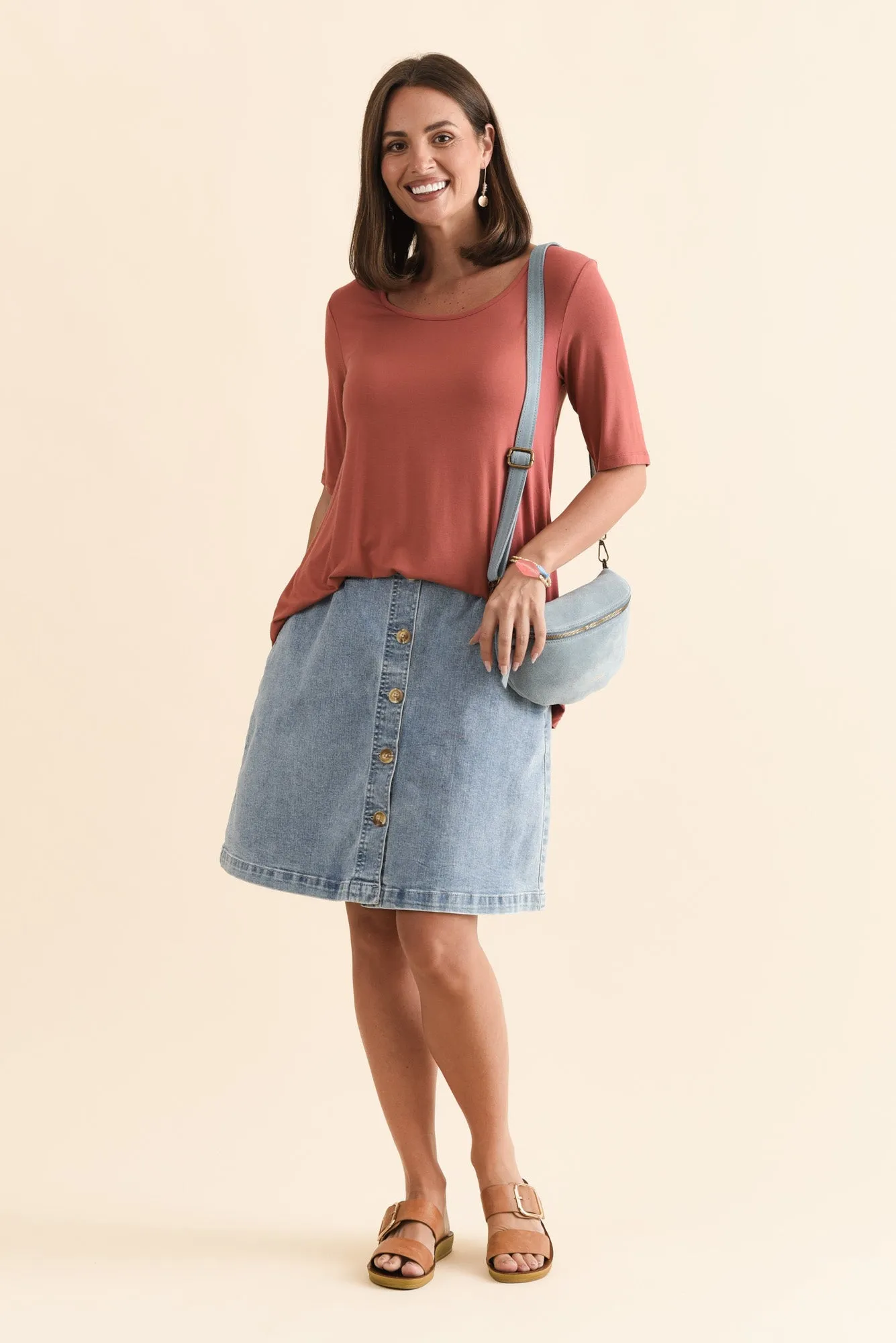 Carter Rust Bamboo Tunic Top sold by Blue Bungalow product image thumbnail 2