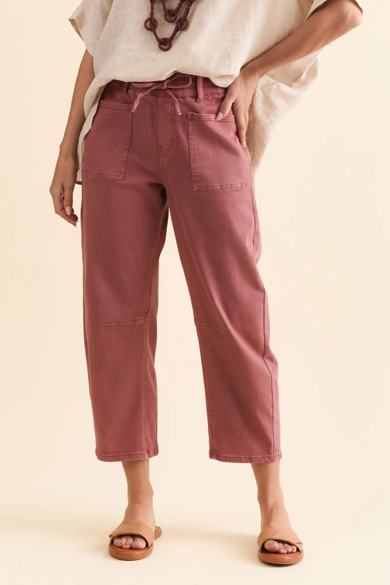 BB Barrel Dark Pink Jeans sold by Blue Bungalow