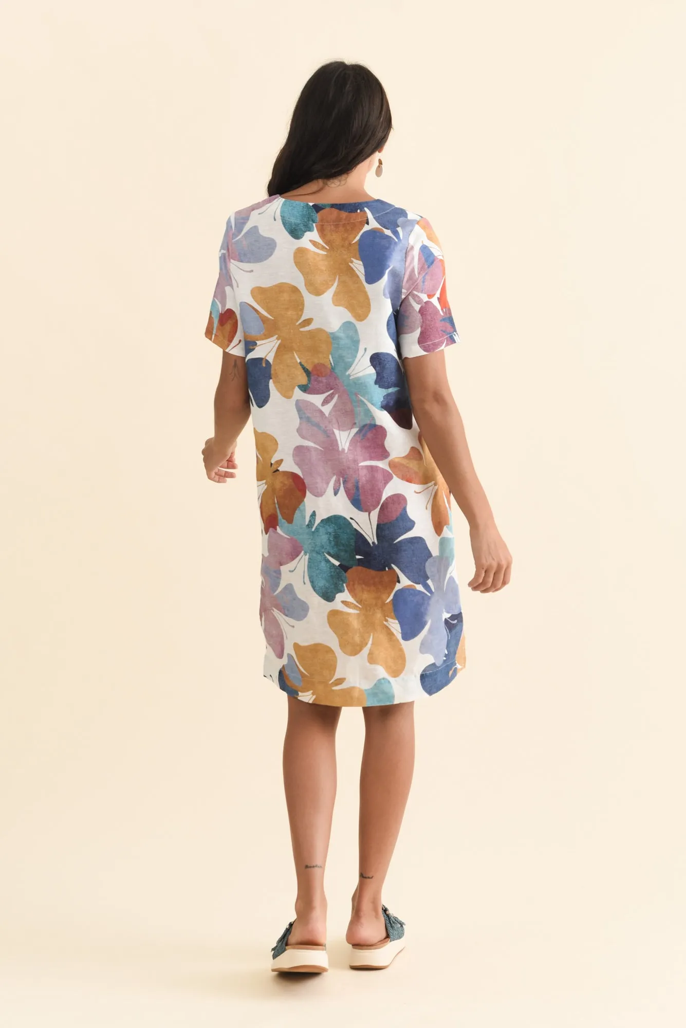 Channing Mauve Butterfly Linen Dress sold by Blue Bungalow product image thumbnail 4