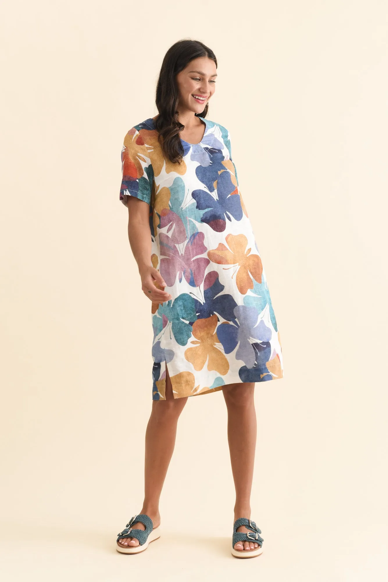 Channing Mauve Butterfly Linen Dress sold by Blue Bungalow product image thumbnail 2